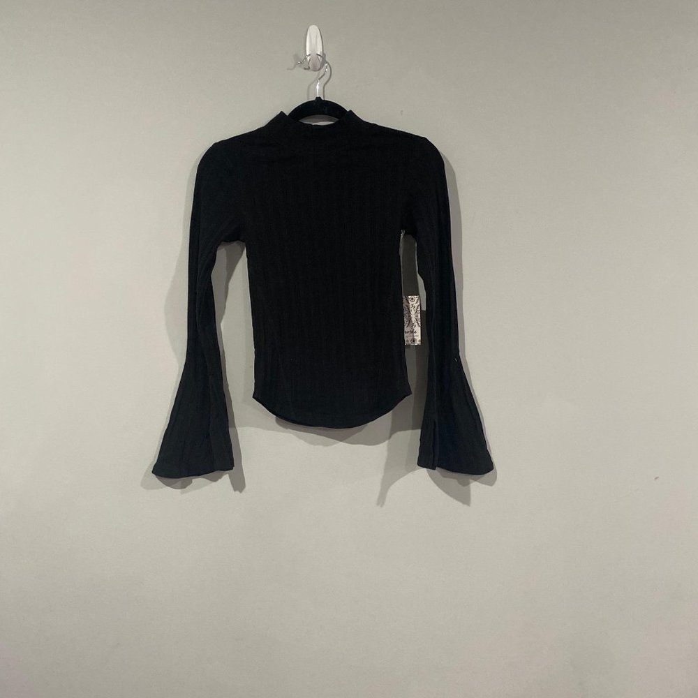 Free People Bell Sleeve Open Back Top Size XS
